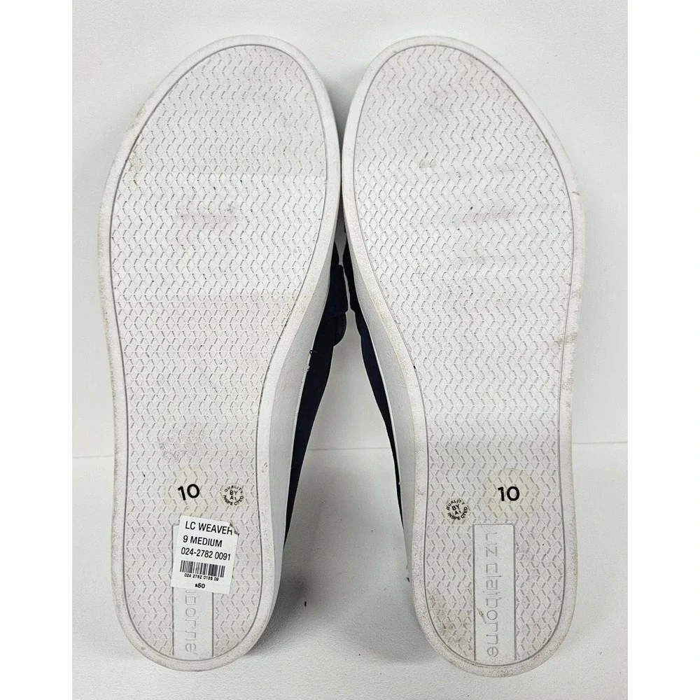 Liz Claiborne Navy Blue Suede Slip On Sneakers Velvet Bow Flats Womens 9 Medium